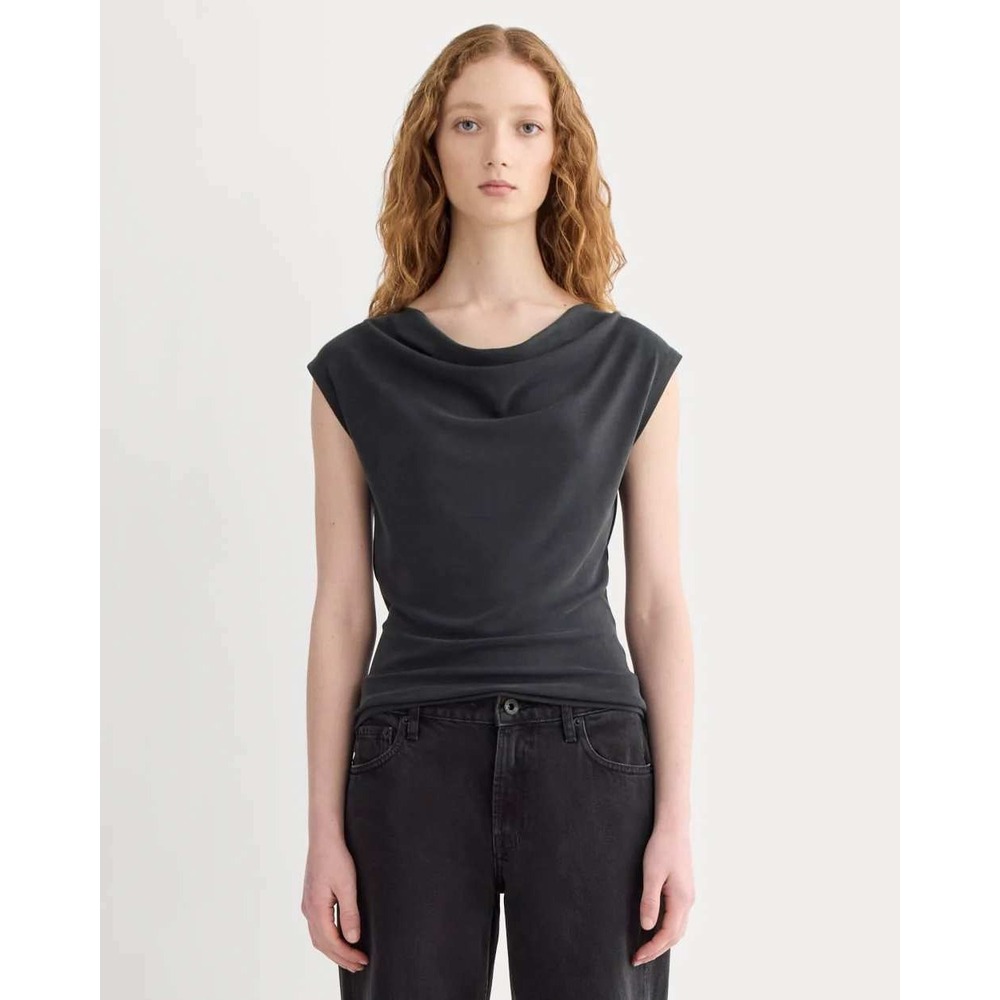 Daily Practice by Anthropologie Navy Blue Cowl Neck Fleece Sweatshirt Top SP